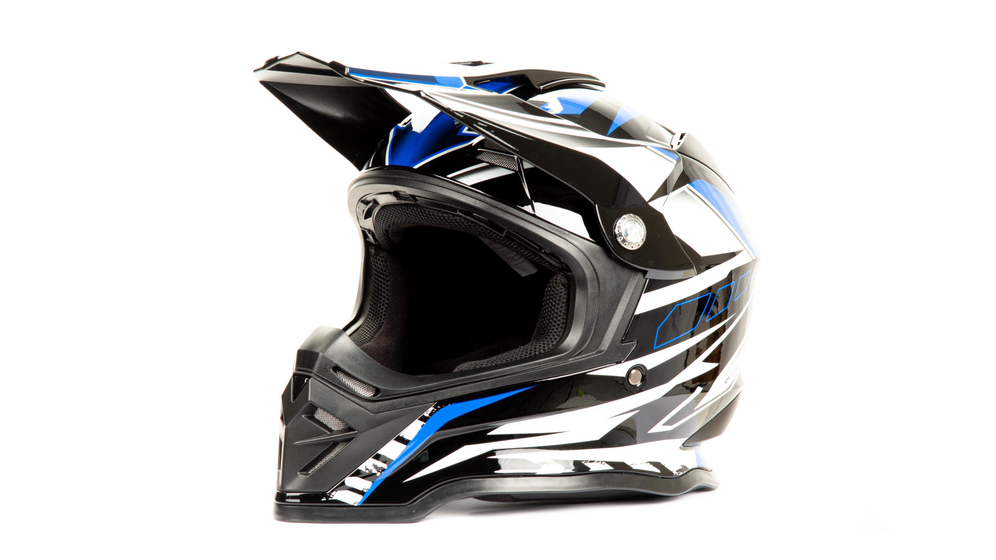 Шлем кроссовый HIZER B6197 black/blue/white
